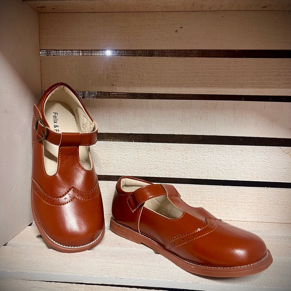 Classic Tan Kids Dress Shoes